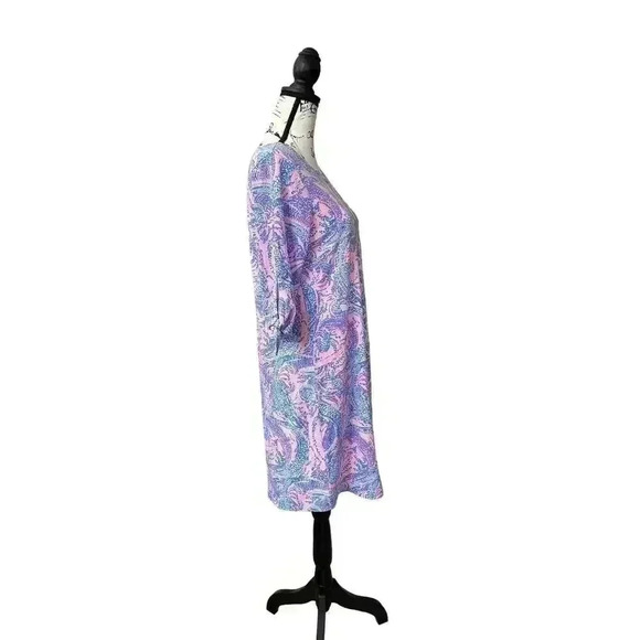 NWT LIlly Pulitzer Preston Dress Coastal Blue Maybe Gator Size M - Picture 3 of 15